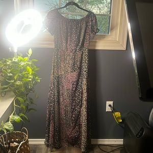 Lulu’s spring maxi dress - TTS, sheer floral overlay NWT